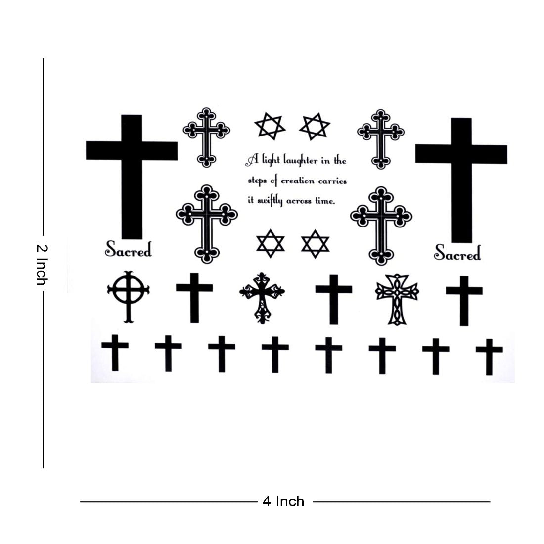 Christian Cross Tattoo Waterproof Male and Female Temporary Body Tattoo - Temporarytattoowala