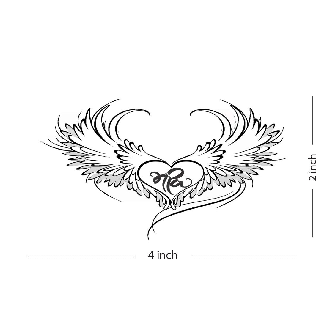 Heart With Wing Tattoo Waterproof Men and Women Temporary Body Tattoo