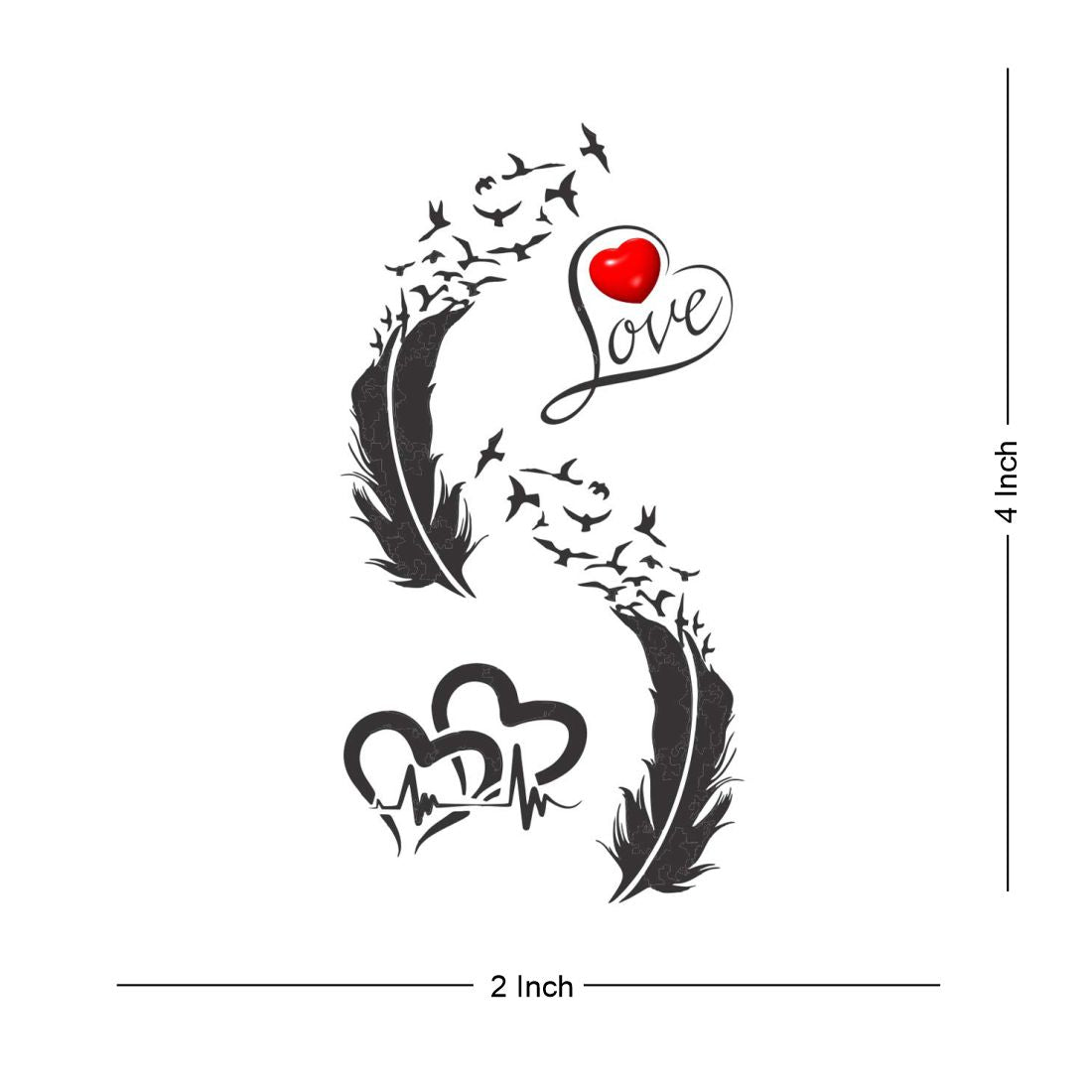 Feathers Flying Birds Tattoo Waterproof Boys and Girls Temporary Body Tattoo - Temporarytattoowala