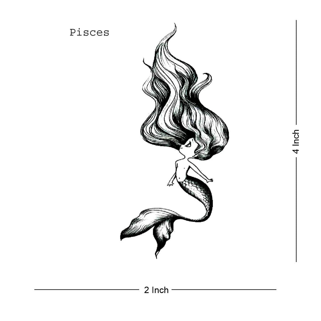 Pisces Zodiac Sign Horoscope Tattoo Boys And Gilrs Temporary Body Tattoo - Temporarytattoowala