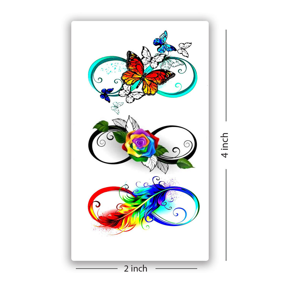 Temporary Tattoowala Rainbow Infinity Men and Women Waterproof Temporary Body Tattoo