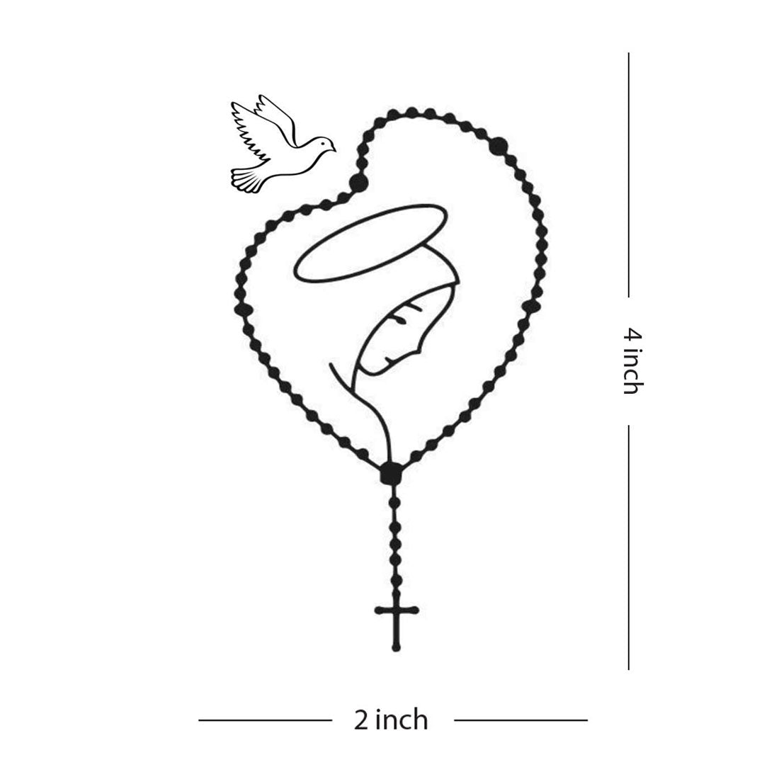 Marry Jesus Christ with Cross Birds Temporary Waterproof Tattoo For Men and Women…