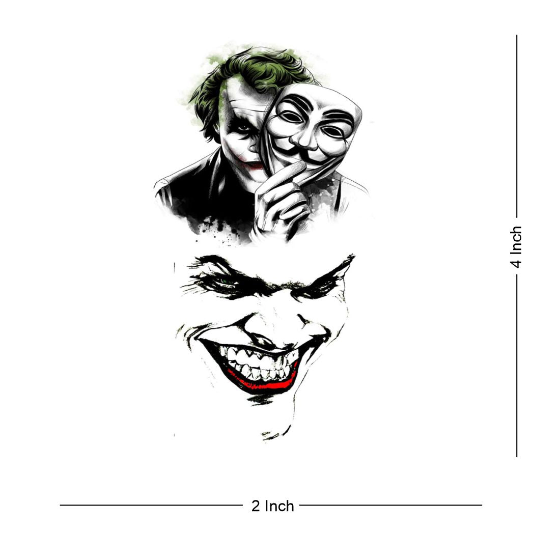 Joker Tattoo Waterproof Men and Women Temporary Body Tattoo