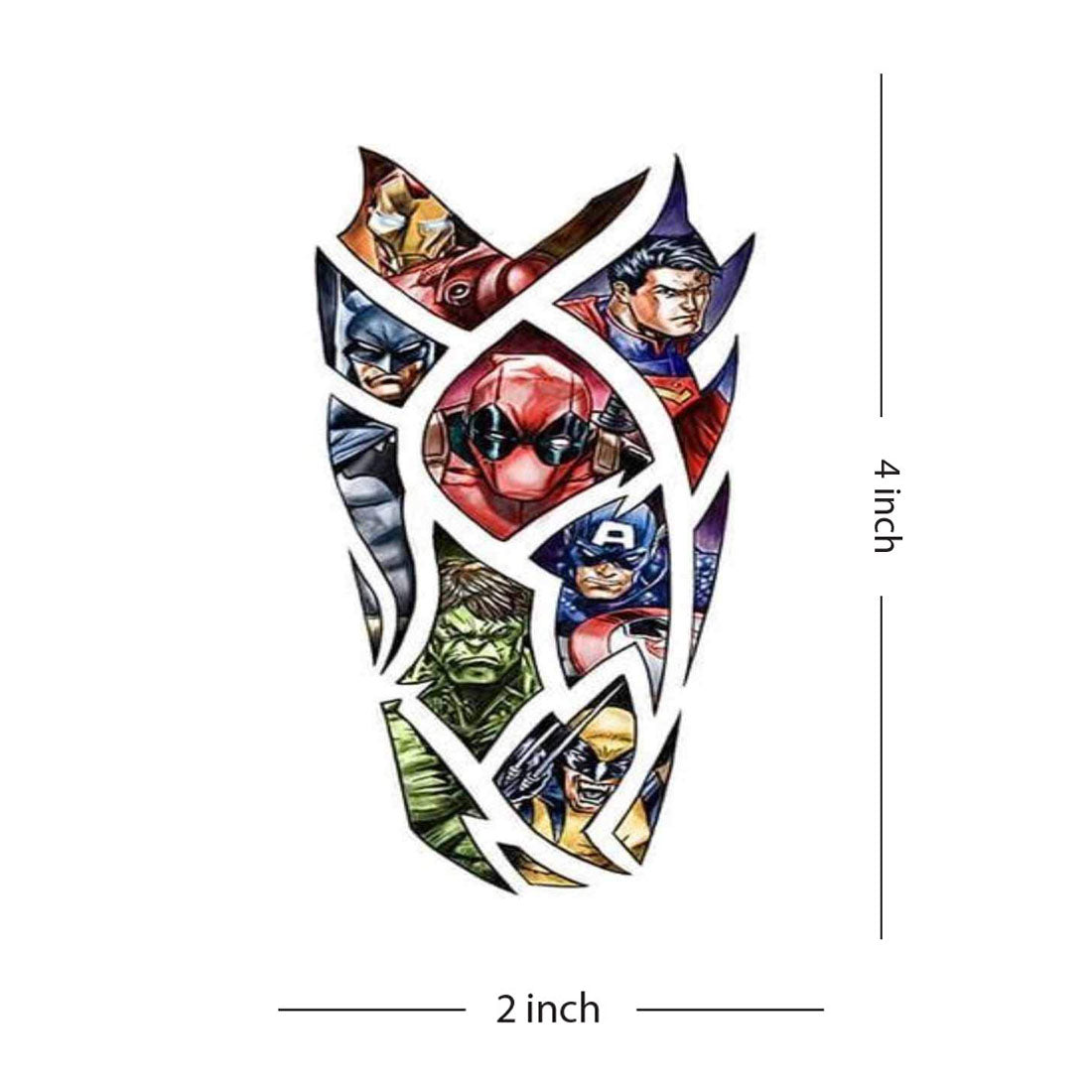 Avengers Marvel Sleeve Tattoo Temporary Waterproof Tattoo For Men and Women