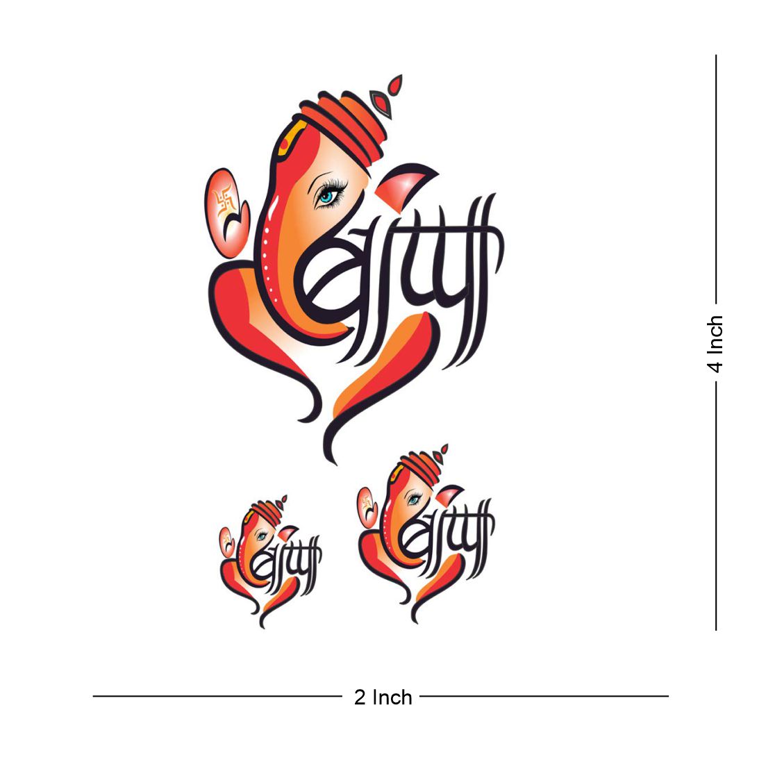 Temporary Tattoowala Ganpati Bappa Tattoo Temporary Body Waterproof Boy and Girl Tattoo - Temporarytattoowala