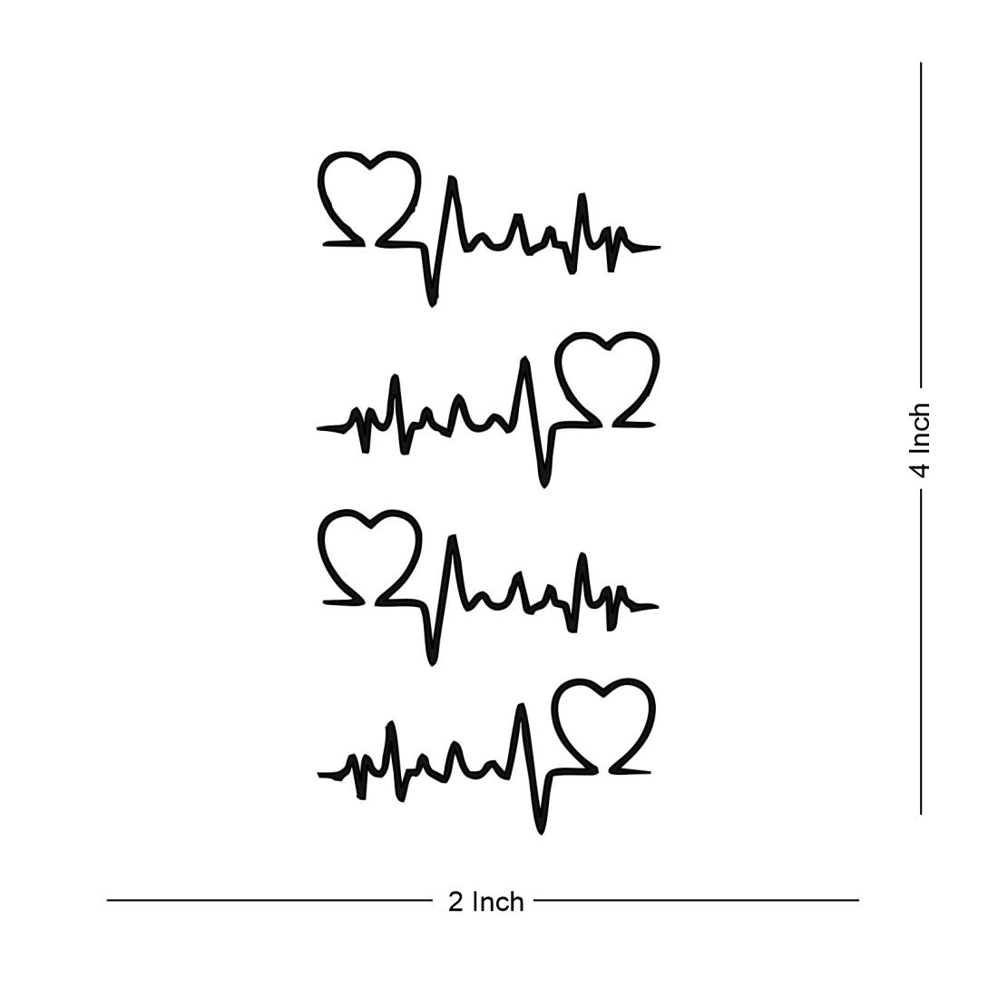 Heart Beat Tattoo Printable Black Red Stock Illustration 1723608232 |  Shutterstock