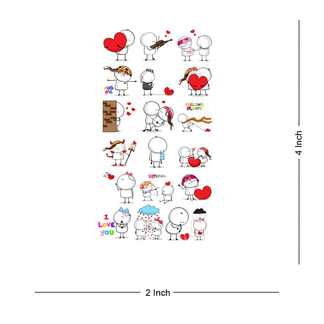 Cartoon Love Emotion Tattoo Waterproof Men and Women Temporary Body Tattoo