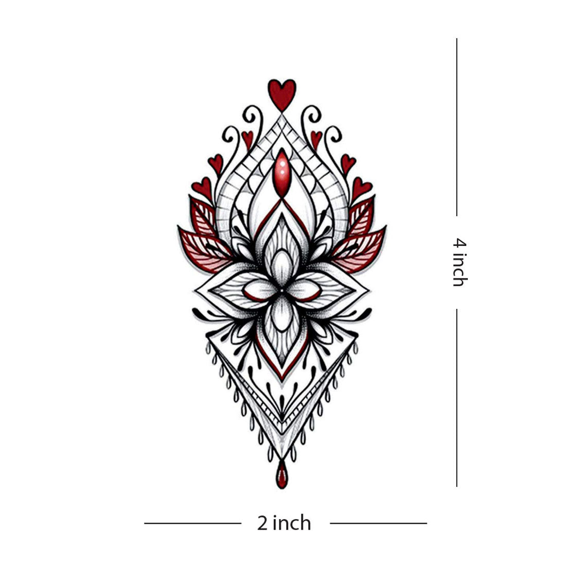 Floral Mehndi Heart with leaves special for Girls Temporary Waterproof Tattoo…
