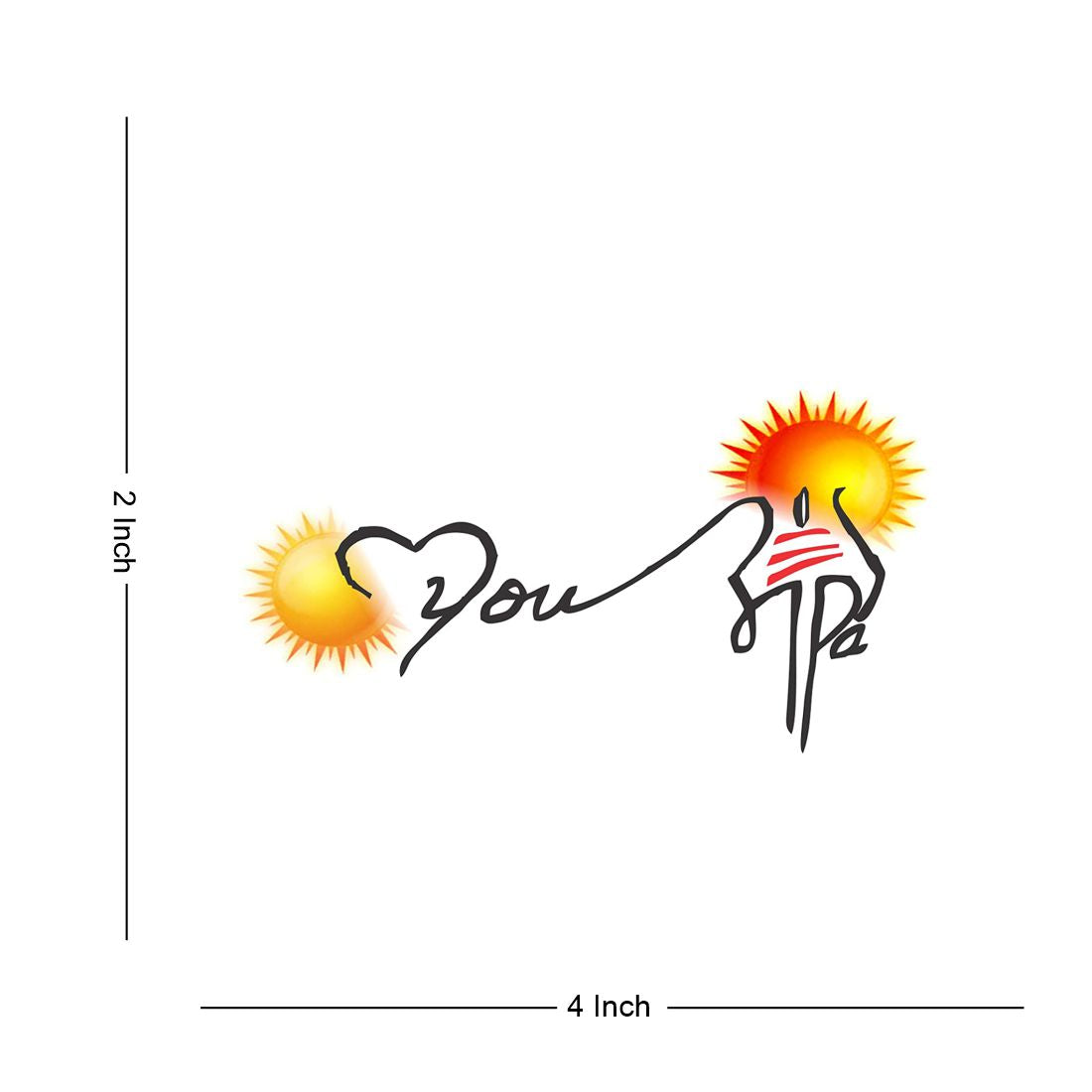 Sun love you with Moon Temporary Body Tattoo Waterproof For Girls Men Women - Temporarytattoowala