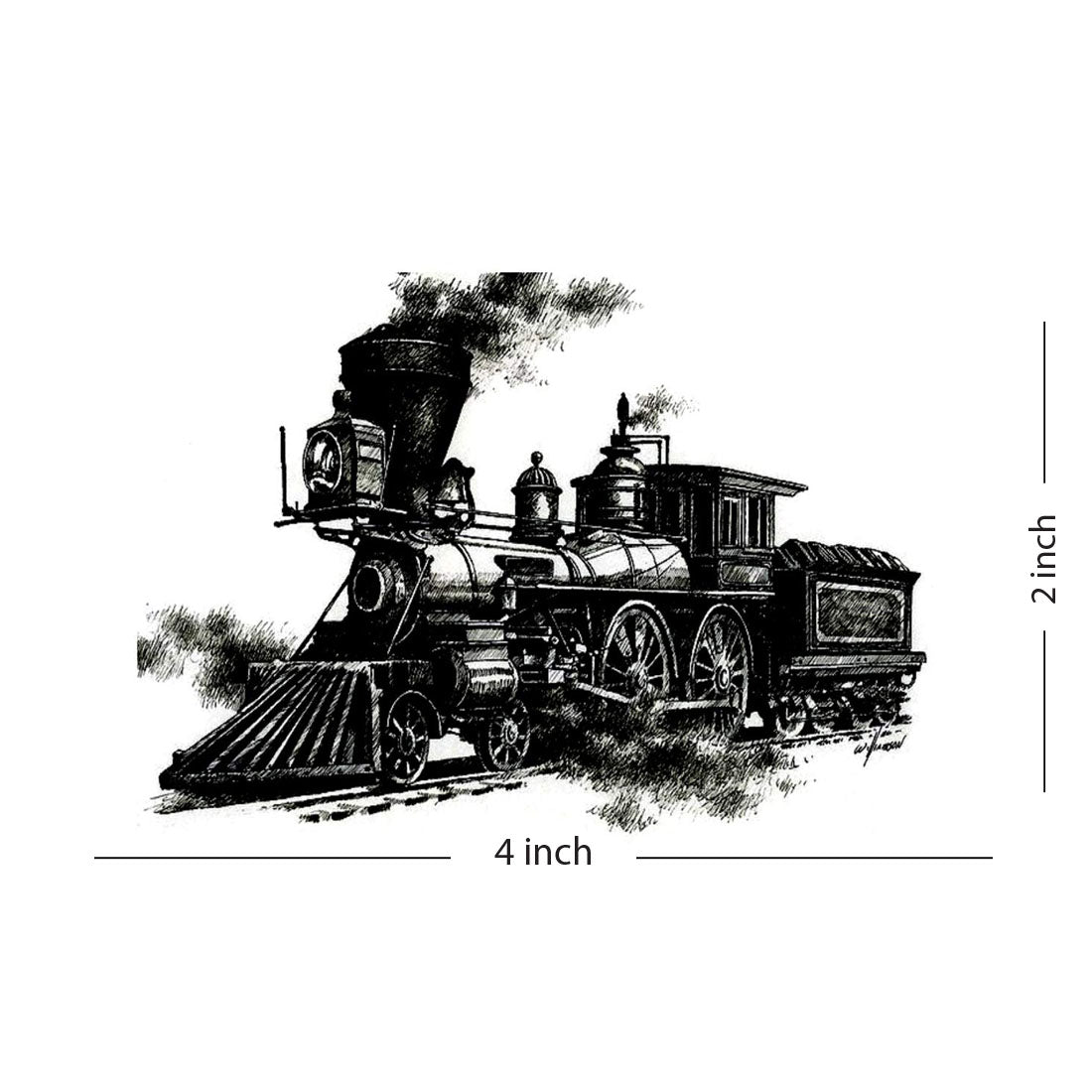 Temporary Tattoowala Train Locomotive Men and Women Waterproof Temporary Body Tattoo