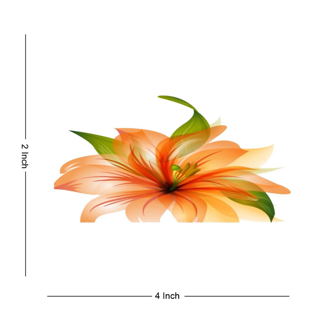 Orange Hibiscus Flower Tattoo Waterproof Boys and Girls Temporary Body Tattoo - Temporarytattoowala