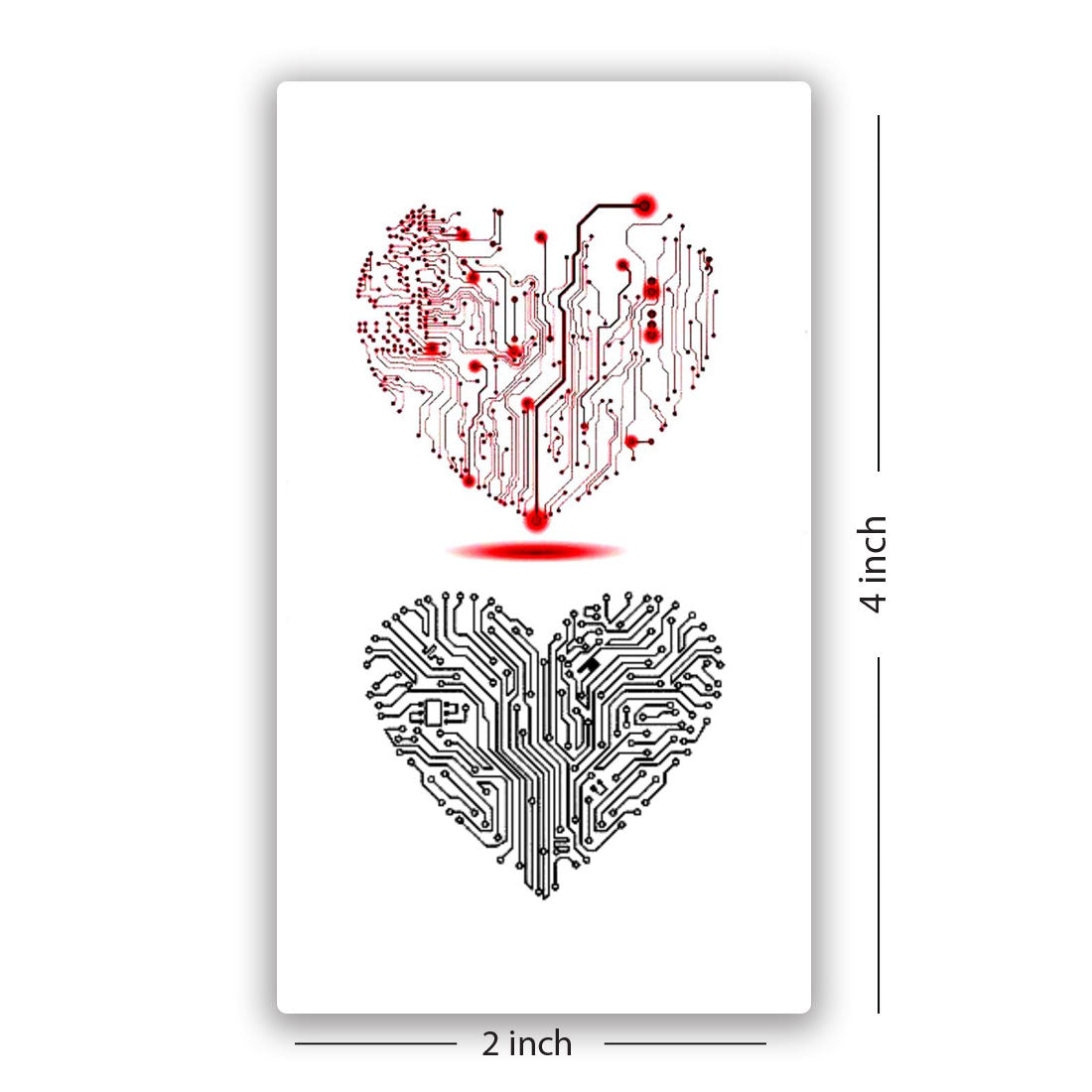 Temporary Tattoowala Heart Love Men and Women Waterproof Temporary Body Tattoo
