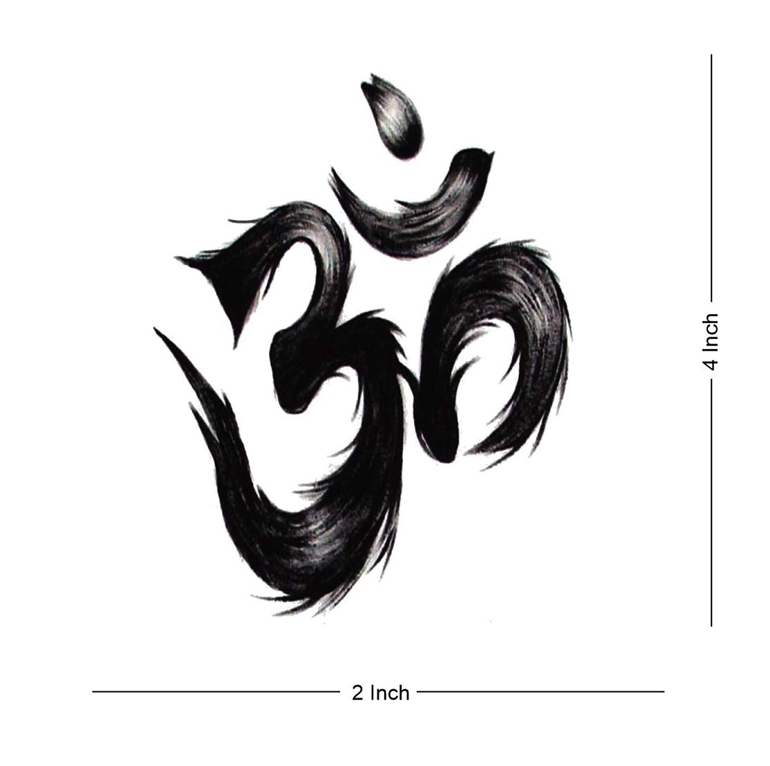 Black Om Waterproof Temporary Body Tattoo for Boys and Girl - Temporarytattoowala