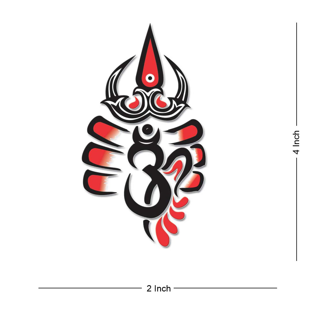 Temporary Tattoowala Om with Trishul Tattoo Temporary Body Waterproof Boy and Girl Tattoo - Temporarytattoowala