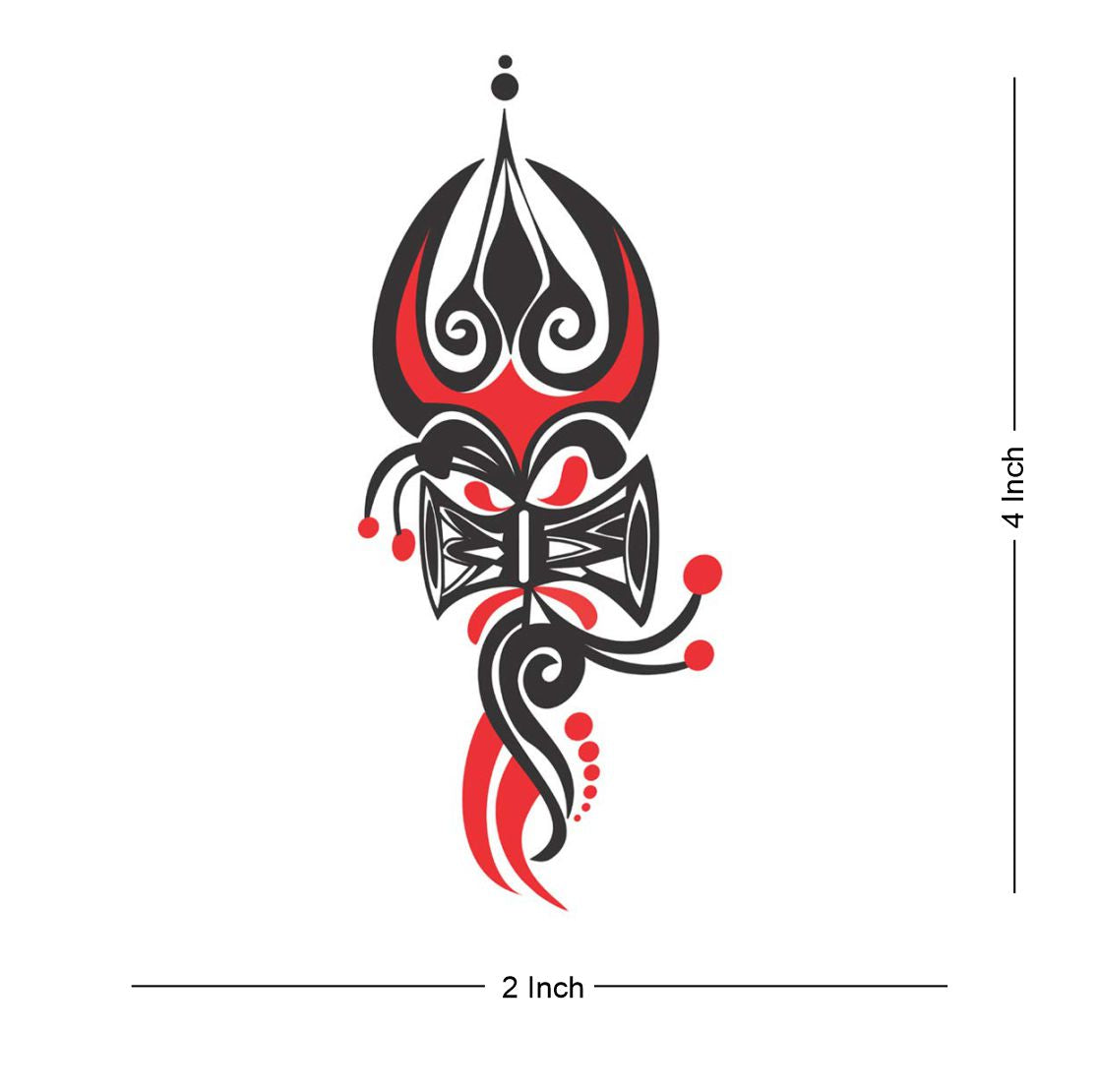 Trishul with Damru Tattoo Temporary Body Waterproof Boy and Girl Tattoo - Temporarytattoowala