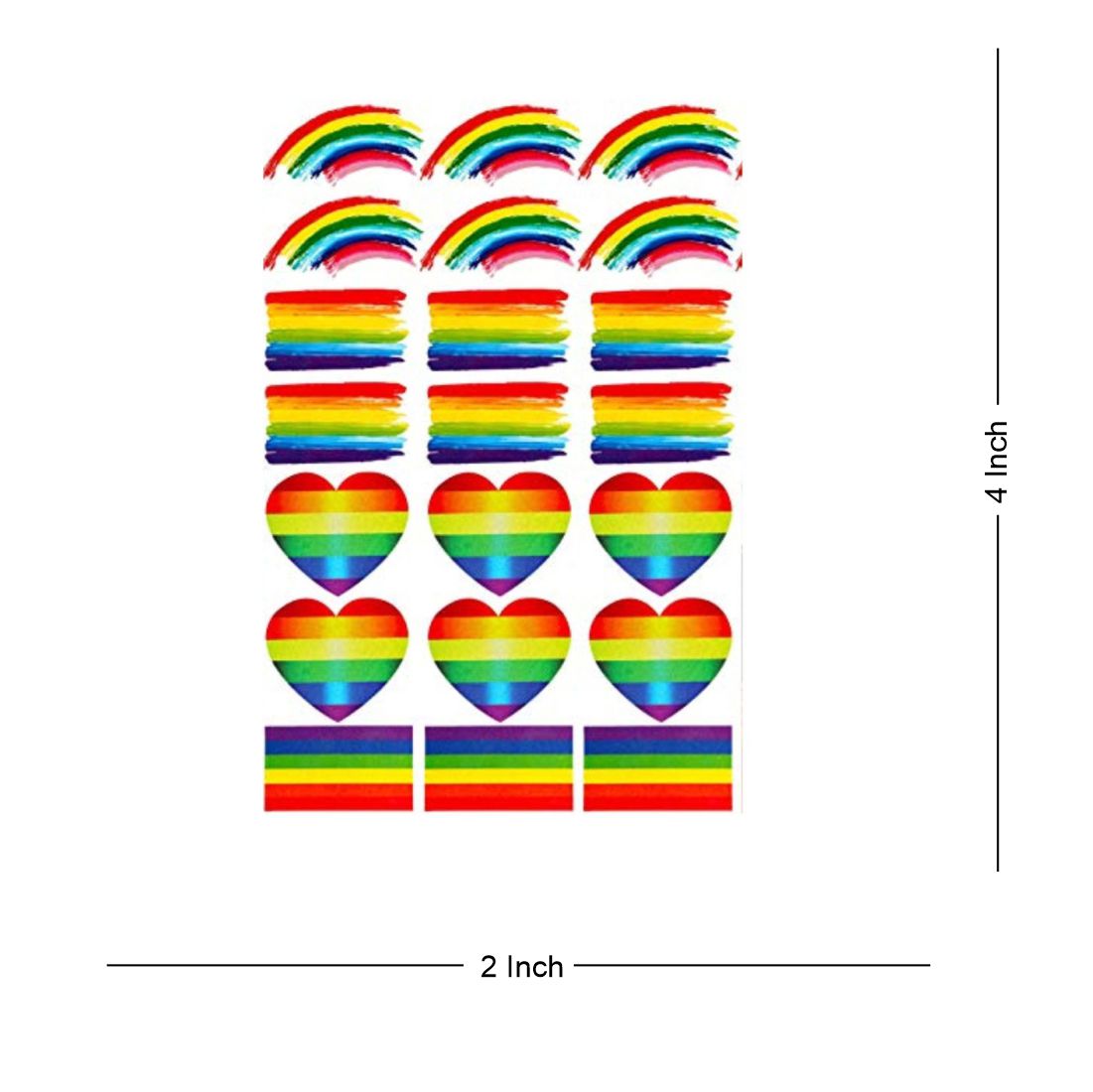 Rainbow Sign Heart Clouds Flags Tattoo Waterproof Male and Female Temporary Body Tattoo - Temporarytattoowala