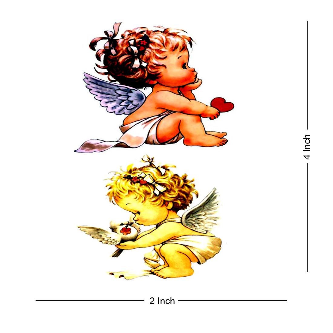 Cute Baby Angel 2 design Temporary Body Tattoo Waterproof For Girls Men Women - Temporarytattoowala